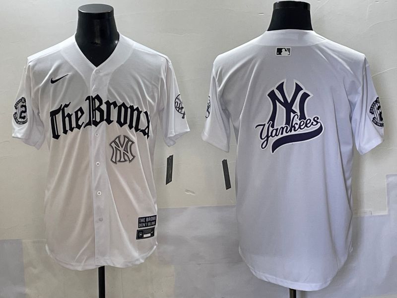 Men 2025 New York Yankees Blank White Five generations Joint Name Nike MLB Jersey style 16